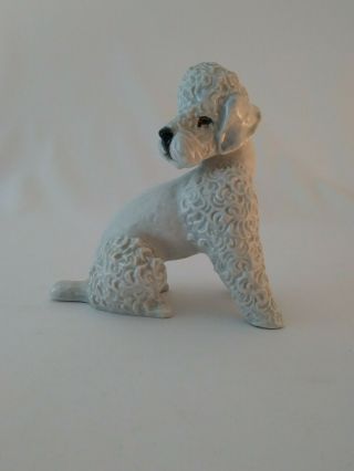 Rosenthal Porcelain White Poodle Dog Figurine F.  Heidenreich Vtg Made In Germany