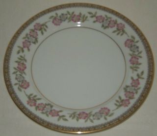 Noritake Cordell Four Salad Plates Floral With Gold Edge