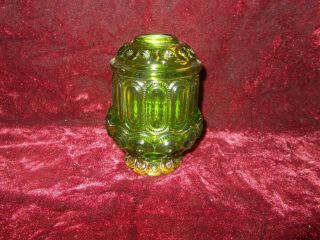 L.  E.  Smith Moon And Stars Green Glass Fairy Lamp