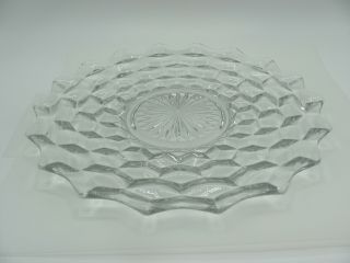 Fostoria Glass Sandwich Plate American Pattern Crystal 10.  5” Diameter