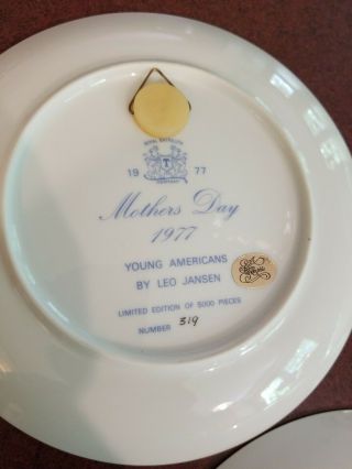 MOTHER ' S DAY PLATES 1975,  77,  78 Leo Jansen Royal Bayreuth Young Americans 6