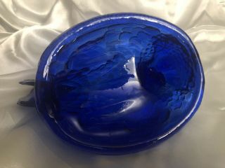 Vintage Glass Cobalt Blue Hen On Nest Candy Dish County Home Decor Easter (Heavy) 6