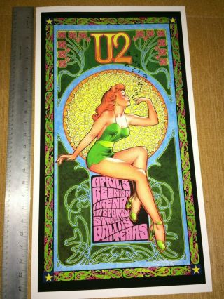 U2 Elevation Tour Dallas Tx 2nd Print Show Poster Signed 60s Art Icon Bob Masse