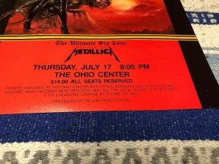 Vintage Ozzy Osbourne Concert Poster Ultimate Sin Vintage Metallica 2