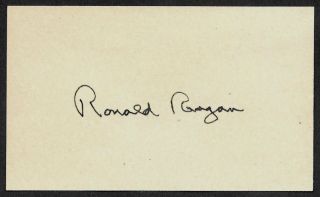 Ronald Reagan Autograph Reprint On Old 3x5 Card