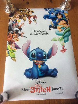 Disney Lilo And Stitch Us Advance Mini One Sheet.  Country Bears On Back