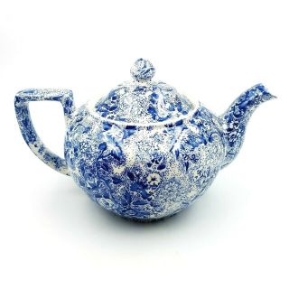 Laura Ashley Chintzware Blue White Floral Coffee Teapot Staffordshire Vintage