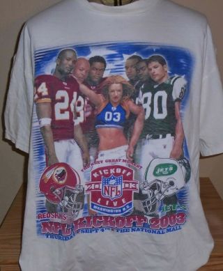 2003 Aerosmith Nfl Washington Redskins T Shirt York Jets Xl