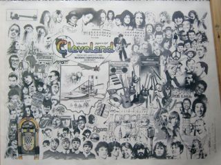 Cleveland Moondog Coronation Ball/rock N Roll Hall Of Fame Hand Drawn Poster