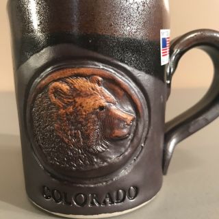 Colorado Bear Coffee Mug Cold Mountain Pottery Brown Stoneware