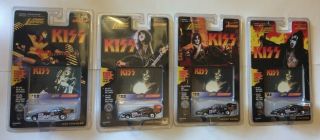 Complete Set Of 4 Kiss Band Die Cast Cars 1997 Johnny Lightning