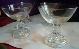 Fostoria American Lady Goblet Champagne Sherbet 4 1/8 " Set Of 4 Clear Glass