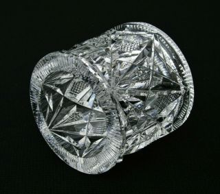 American Brilliant Cut Glass Napkin Ring - 1 3/4 " Wide & 2 " Outer Dia.  - Sparkly