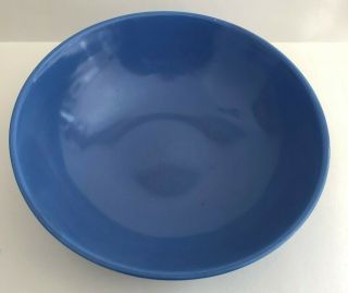 Vintage Hall China Co.  Round Serving Bowl Periwinkle Blue Pottery 9 " Diameter