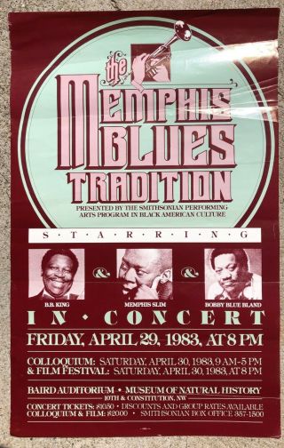 Rare 1983 B.  B.  King Bobby Blue Bland Washington D.  C.  Concert Poster