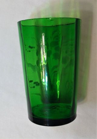 Vintage 1920 ' s Green Glass - Handpainted/Gold Enamel - Mini Drinking Glass 2