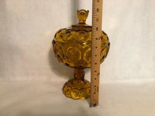 Smith Or Wright Moon & Stars Amber 12 " Covered Compote