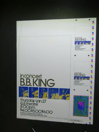 B.  B.  King - Jefferson Airplane Concert Poster Uncut Sheet W/handbills -