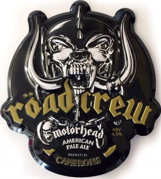 Motorhead Official Metal Road Crew Beer Pump Clip.  Enamelled 3d.