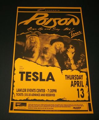 Poison - Tesla 1989 Concert Poster 