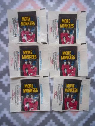 Six More Of The Monkees Donruss Gum Card Wrappers