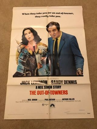Movie Poster The Out - Of - Towners - 1970 Jack Lemmon 27x40