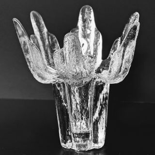 Ravenhead Glass Flair Table Vase 1970s Brutalist Modern Glass Cactus