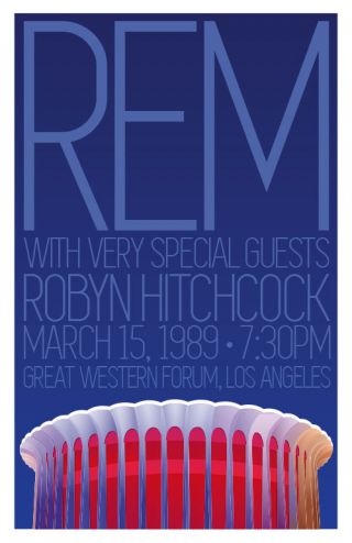 Rem At The Los Angeles Forum Gig Concert Poster