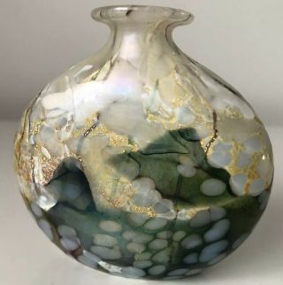 Isle Of Wight Glass - Flower Garden,  Lily - Perfume Bottle Globe Vase 8cm Label