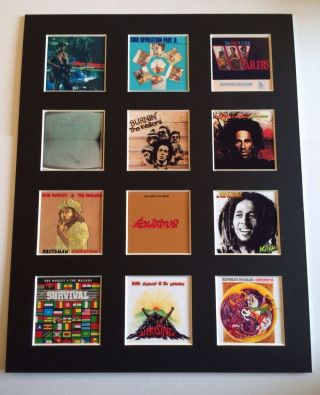 Bob Marley 14 " By 11 " Lp Discography Covers Picture Mounted Ready To Frame