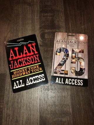 Alan Jackson 2016 & 2018 All Access Laminates Ali Jackson Real Tour Passes Rare