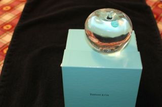 Tiffany & Co.  Vintage Lead Crystal Apple Paperweight Made In Germany