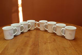 Pfaltzgraff Tea Rose Stoneware Set Of Eight 12 Oz.  Coffee Mugs Gently Usa