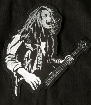 Metallica Cliff Burton Tribute Patch.  Custom Made Embroidered Shaped Patch.