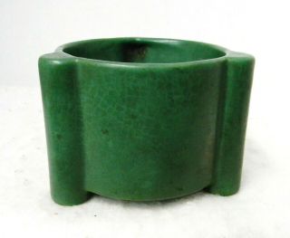 Early Matte Green Ohio Pottery 3 Footed Vase,  Roseville Or Weller,  1920 