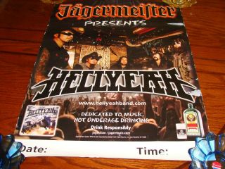 Hellyeah Autographed Jagermeifter Tour Poster Vinnie Paul Pantera Damageplan Oop
