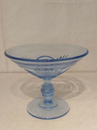 Paden City Elegant Glass Largo Copen Blue High Pedestal Compote Candy Comport