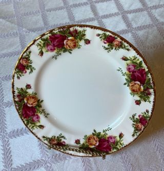 Set Of 4 Royal Albert Old Country Roses China 8” Salad Plate