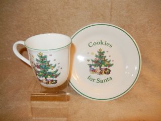 Nikko Christmastime " Cookies For Santa " 8 " Holiday Snack Plate,  Mug Other