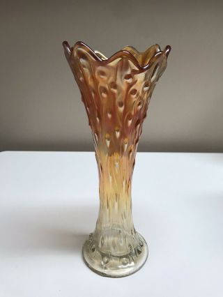 Vintage Northwood Carnival Glass Tree Trunk Vase 10 "