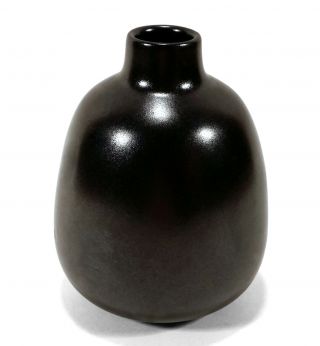 Cool Heath California Art Pottery Bud Vase Black Glaze 129 Modernist