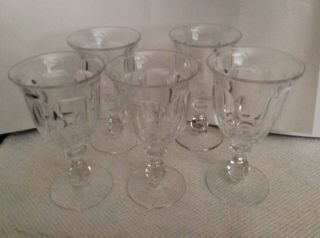 Imperial Glass Old Williamsburg Clear Pattern Water Stemware Goblet Set Of Five