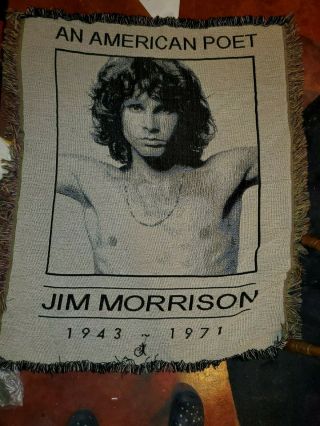 The Doors Jim Morrison An American Poet Tapestry Throw Fringe Blanket 64 " X46 "