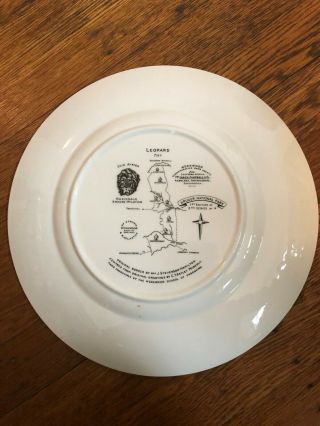 Wedgwood China Leopard plate - Kruger National Park,  South Africa - 1950 ' s 2