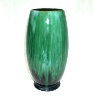 Blue Mountain Pottery Tall Blue Green Blended Glaze Vase Made In Canada