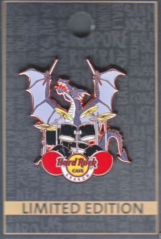 Hard Rock Cafe Pin: Krakow Drummer Dragon Le200