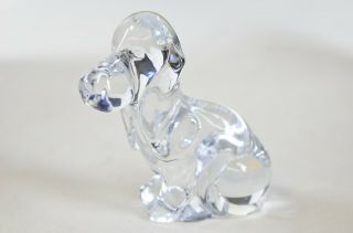 Daum France Crystal Basset Hound Dog Paperweight Figurine