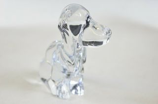 Daum France Crystal Basset Hound Dog Paperweight Figurine 4