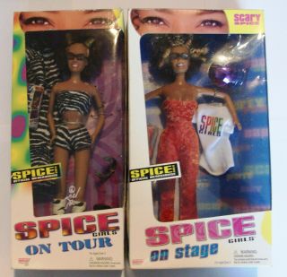 2 Spice Girls Doll Mel B On Stage & Mel B On Tour,  Scary Spice Galoob 1998