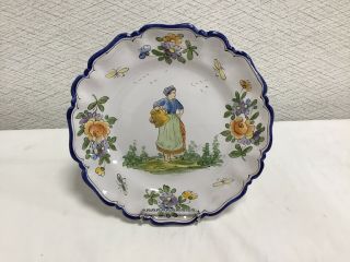 Antique French Hand Painted Porcelain Plate Signed Alfred Renoleau